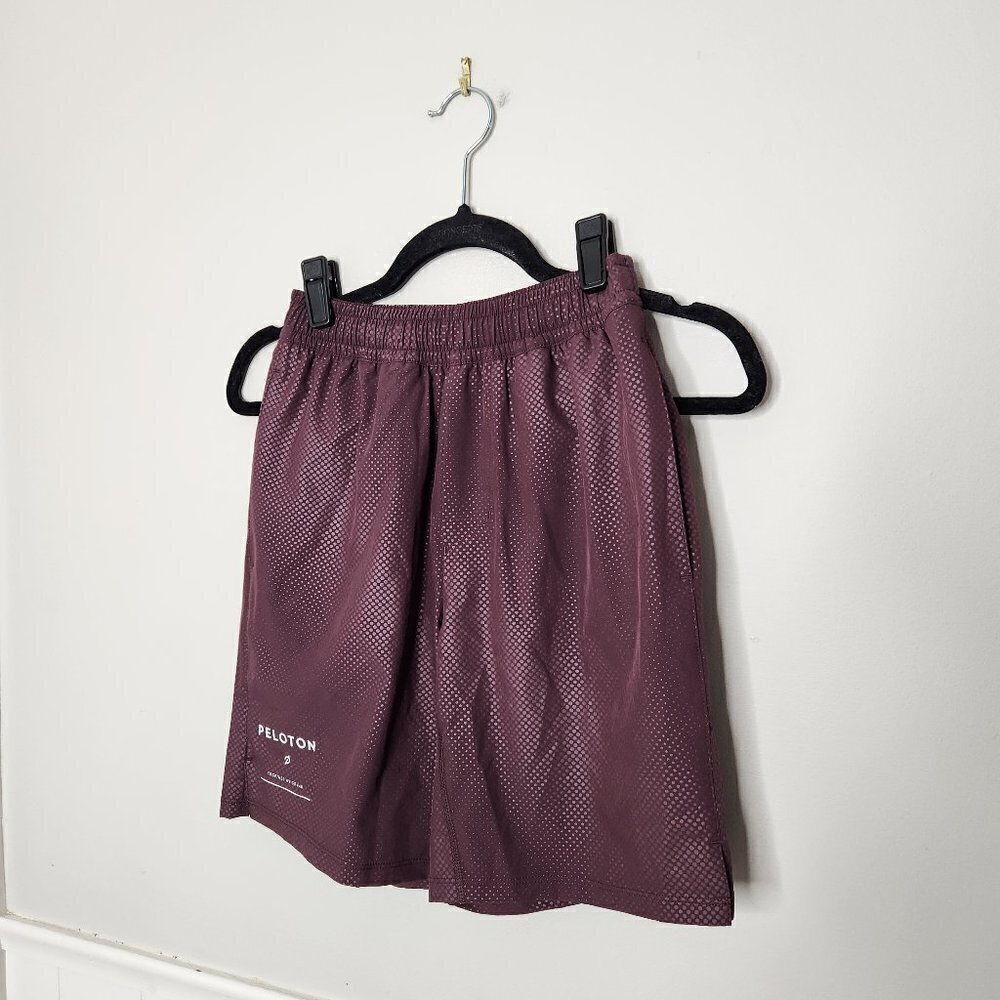 PELOTON Brown Embossed Athletic Shorts